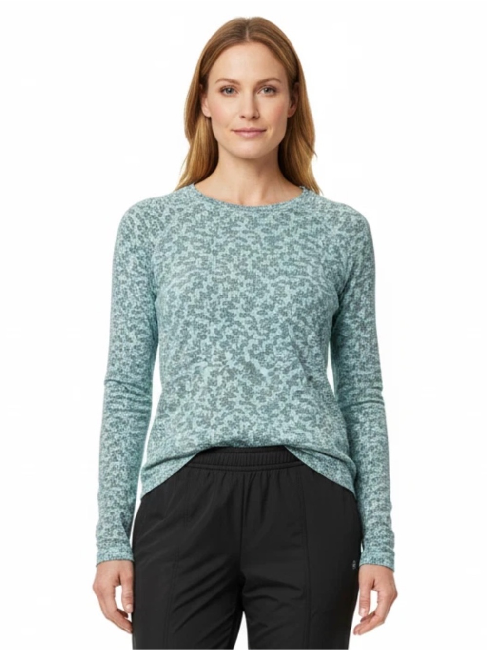 Athleta Momentum Seamless long Sleeve Activewear Athletic Top Mint Green Large*